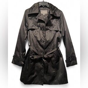 Apt.9 medium shiny Black lightweight trench coat